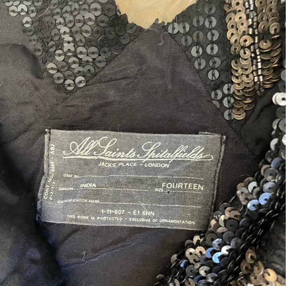 All Saint Dasia Dress sequined gold and black New Year’s Eve dress size 10 - Picture 3 of 8